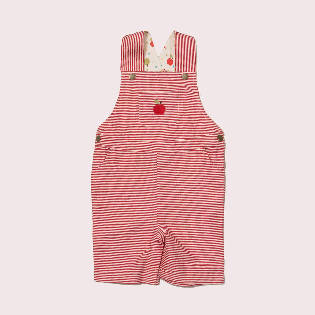 An Apple A Day Striped Shortie Dungarees