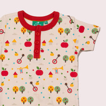 Load image into Gallery viewer, Apple Trees Short Sleeve Henley Top
