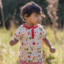 Load image into Gallery viewer, Apple Trees Short Sleeve Henley Top
