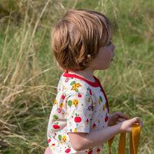 Load image into Gallery viewer, Apple Trees Short Sleeve Henley Top
