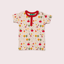 Load image into Gallery viewer, Apple Trees Short Sleeve Henley Top
