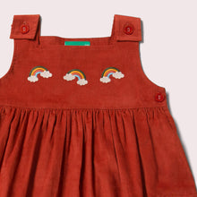 Cargar imagen en el visor de la galería, Rainbows Embroidered Corduroy Pinny Dress
