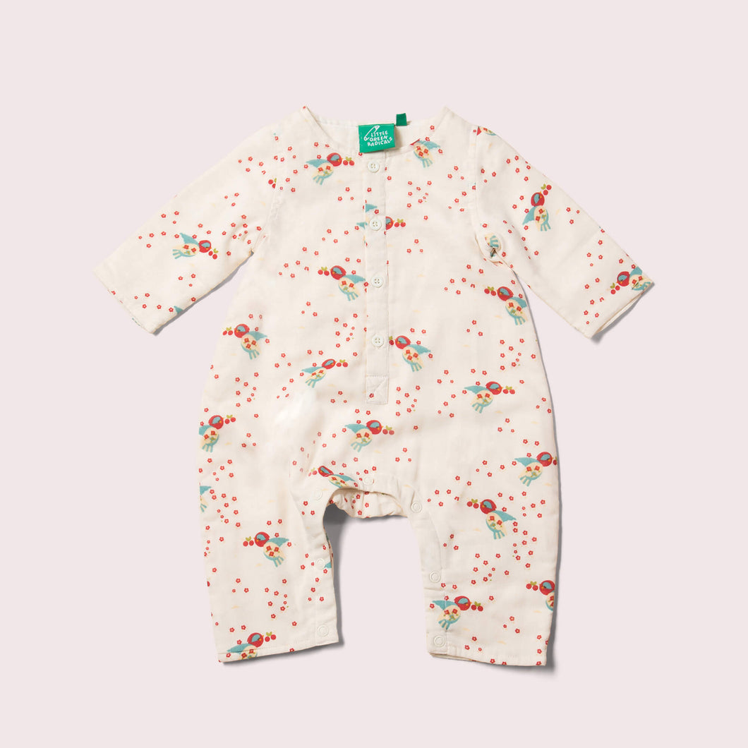 Cherry Blossom Bio-Langarm-Jumpsuit