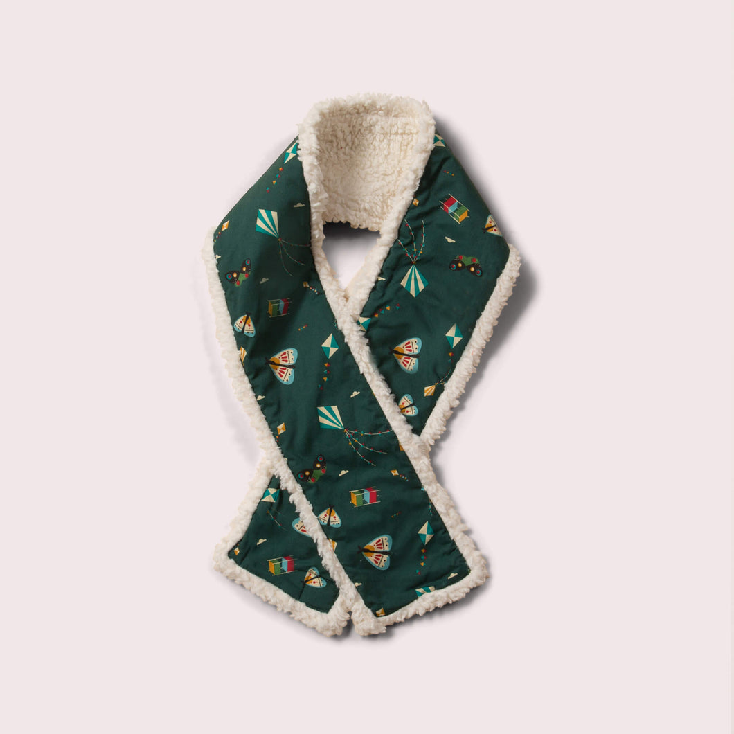 Midnight Kites Green Sherpa Scarf