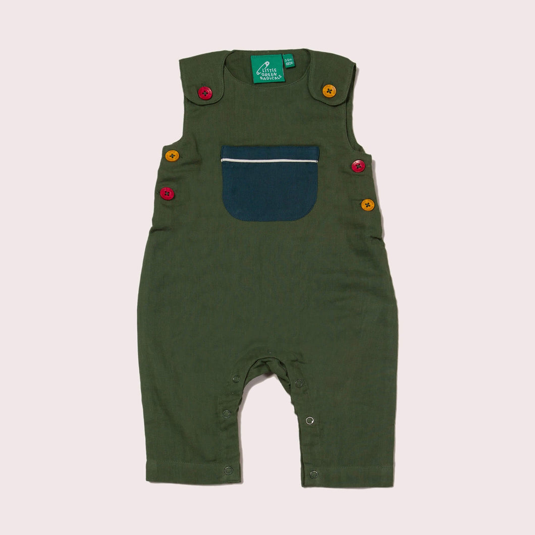 Olive Green Day After Day Adventure Dungarees