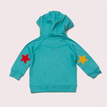 Lade das Bild in den Galerie-Viewer, Peacock Blue Zip-Up Star Hoodie
