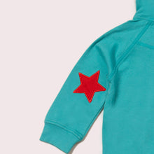 Lade das Bild in den Galerie-Viewer, Peacock Blue Zip-Up Star Hoodie
