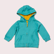 Lade das Bild in den Galerie-Viewer, Peacock Blue Zip-Up Star Hoodie
