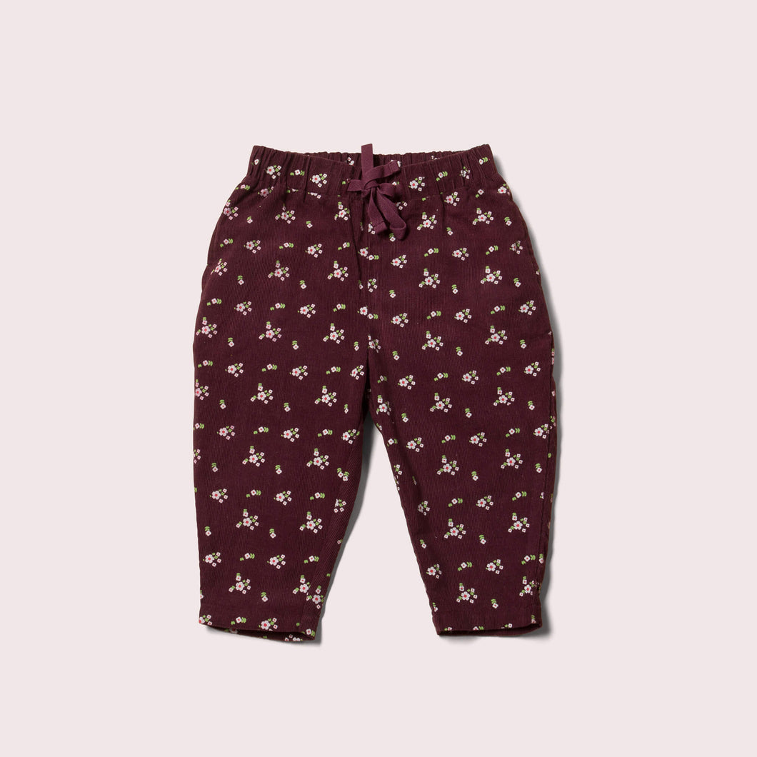 Plum Flowers Cord Bequeme Hose