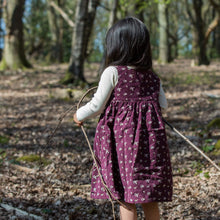 Cargar imagen en el visor de la galería, Plum Flowers Corduroy Pinny Dress
