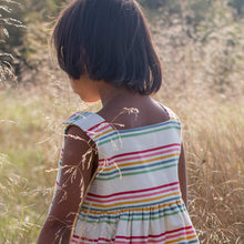 Load image into Gallery viewer, Rainbow Striped Pinny Dress
