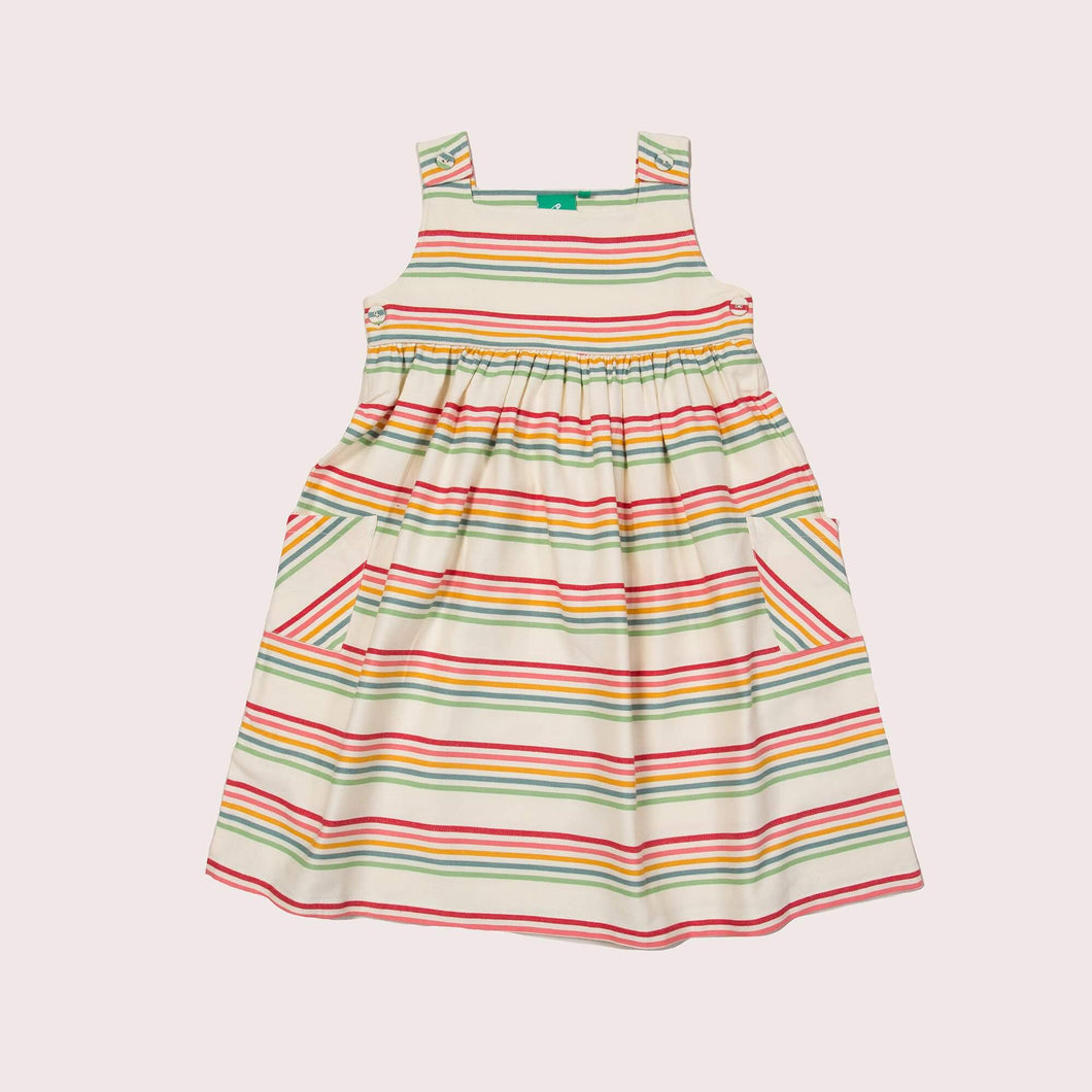 Rainbow Striped Pinny Dress