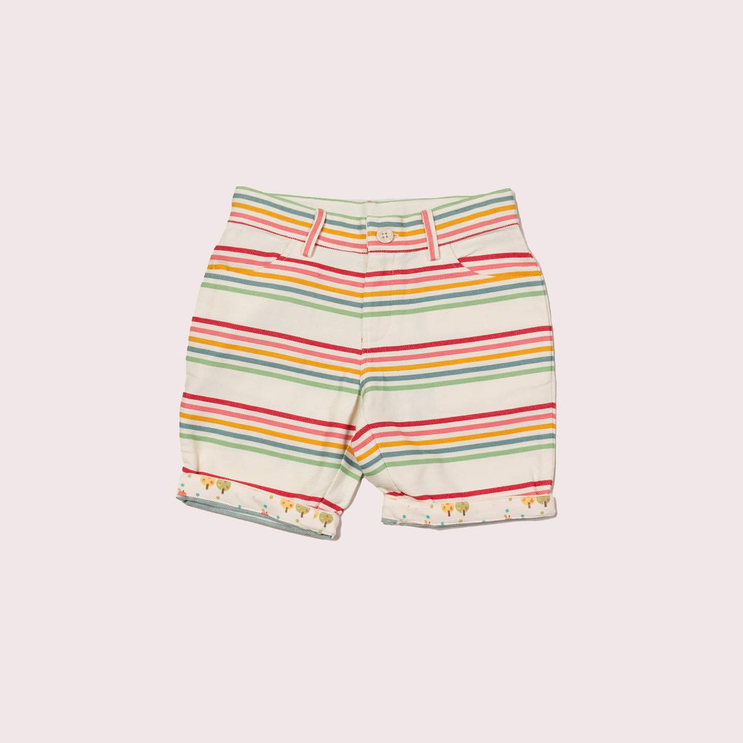 Rainbow Striped Twill Sunshine Shorts