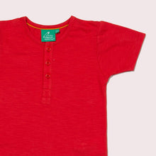 Load image into Gallery viewer, Red Short Sleeve Henley Top
