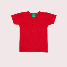 Load image into Gallery viewer, Red Short Sleeve Henley Top
