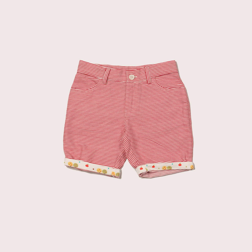 Red Striped Twill Sunshine Shorts