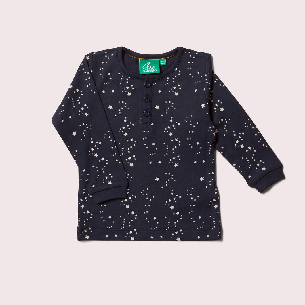 Starry Night Long Sleeve Henley Top