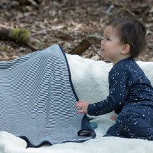 Load image into Gallery viewer, Starry Night Navy Organic Baby Blanket
