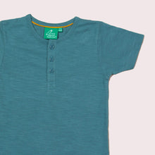 Load image into Gallery viewer, Storm Blue Short Sleeve Henley Top
