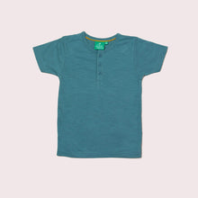 Load image into Gallery viewer, Storm Blue Short Sleeve Henley Top
