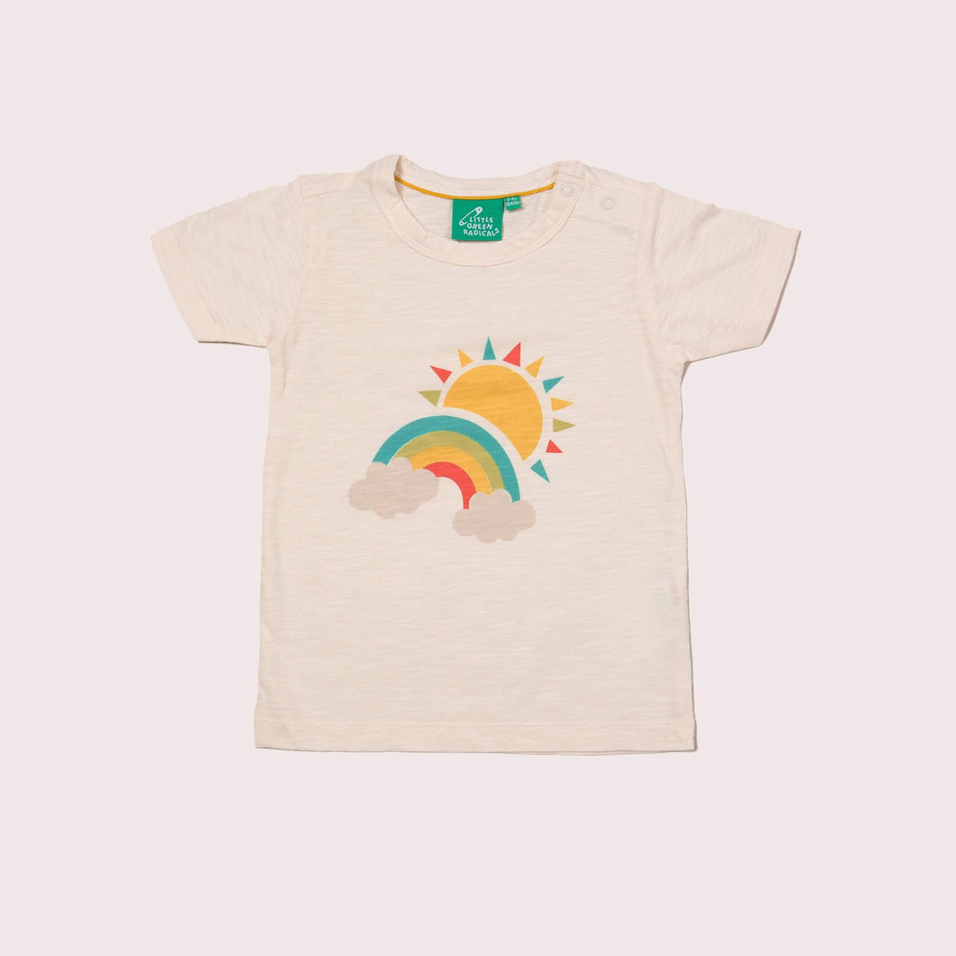 Sonne und das Regenbogen-Kurzarm-T-Shirt