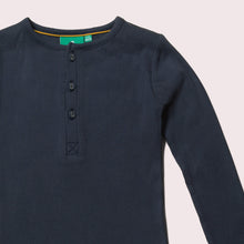 Load image into Gallery viewer, Winter Blue Ribbed Long Sleeve Henley Top
