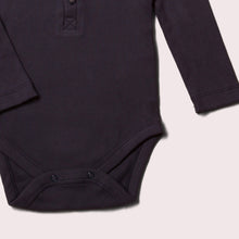 Load image into Gallery viewer, Winter Blue Ribbed Organic Long Sleeve Baby Bodysuit
