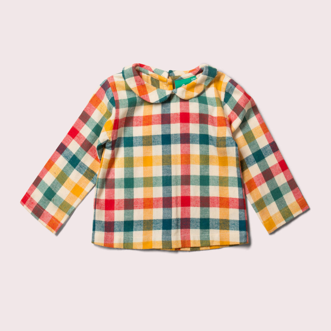 Winter Check Peter Pan Collar Blouse